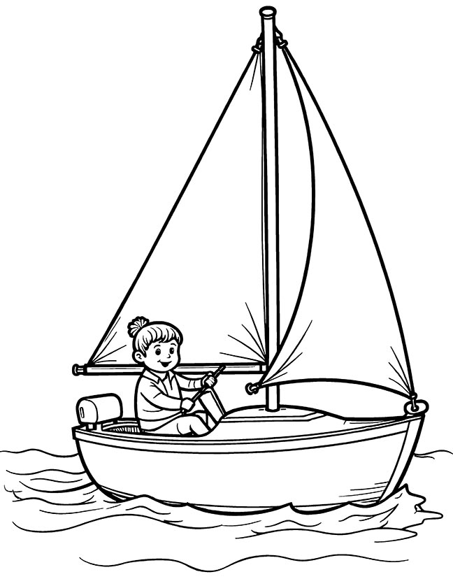 Sailboat race coloring page Sailboat race coloring page